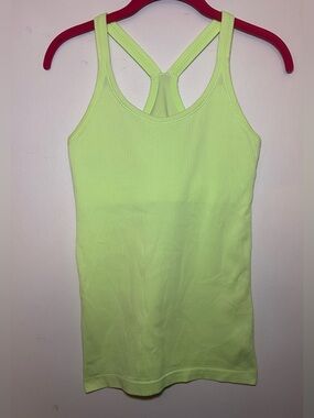 Lululemon Lime Green Racerback Tank Top Athletic Yoga Top Size S/M